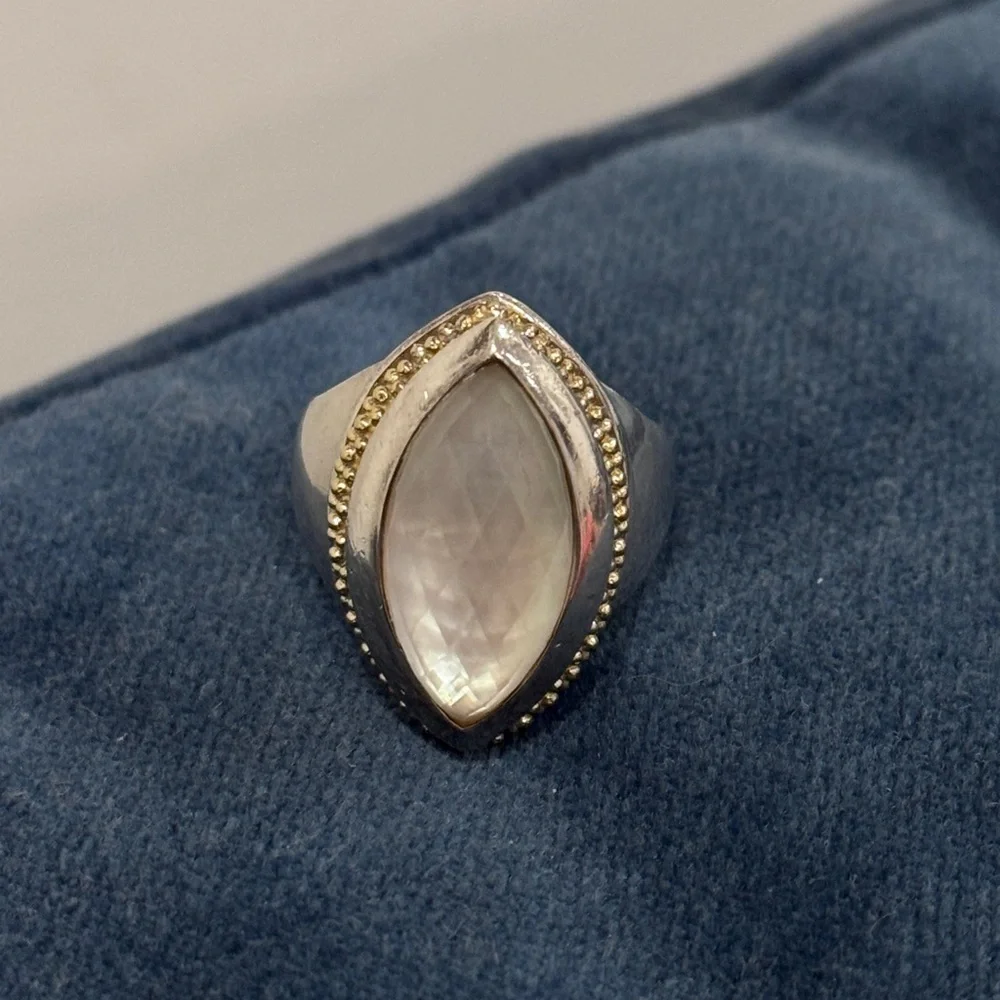 ❌Not for sale ❌ Lagos Caviar Largest Venus Ring‎ in 18K & 925 Mother of Pearl